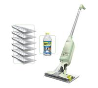 Shark VacMop 2-in-1 Cordless Hard Floor Vacuum Spray Mop Starter Kit, Quick Lightweight Cleans, Wipes Away Messes, 6x Disposable Pad Refills, 355ml Multi-Surface Floor Cleaner, Lime Green, VM200UKGN