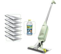 Shark VacMop 2-in-1 Cordless Hard Floor Vacuum Spray Mop Starter Kit, Quick Lightweight Cleans, Wipes Away Messes, 6x Disposable Pad Refills, 355ml Multi-Surface Floor Cleaner, Charcoal Grey, VM200UK
