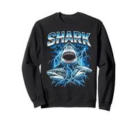 Shark Vintage 80s Retro Funny Ocean Wildlife 90's Men Women Sweatshirt