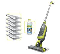 Shark VacMop 2-in-1 Cordless Hard Floor Vacuum Spray Mop Starter Kit, Quick Lightweight Cleans, Wipes Away Messes, 6x Disposable Pad Refills, 355ml Multi-Surface Floor Cleaner, Charcoal Grey, VM200UK