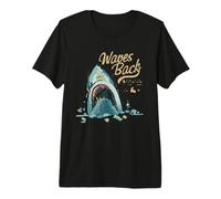 Shark Waves Back Ocean Surfing Beach Summer Funny Premium T-Shirt