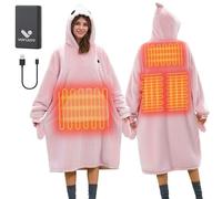 Shark Wearable Heated Blanket Hoodie with 16000mAh Battery,Onesie Cordless Heating Throw Wearable Blanket,Heated Robe,Electric Throw Blanket,Soft Cozy Shark Pajamas,Funny Gift for Family,Shark Lovers