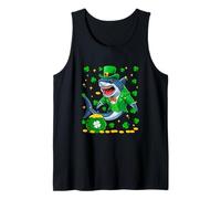 Shark Wearing Irish Costume St. Patrick's Day Shamrocks Tank Top