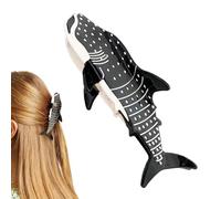 Shark Whale Claw Clips, Unique Ocean Animal Hair Clips, Cellulose Acetate Big Hair Clips, Cute Fashion Nonslip Hairpin Catch, Hair Accessories for Women Girls Thick & Thin Hair (Black)
