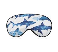 Shark Whale Ice Blue Comfortable Sleep Eye Mask Soft Covers for Sleeping with Adjustable Strap