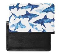 Shark Whale Ice Blue Slim Passport Holder Credit Card Cover Travel Essentials Wallet