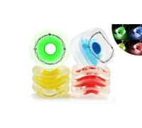 Shark Wheel 60mm, 78a Firefly Skateboard Wheels - Clear with Blue, Red, Green, Yellow Lights