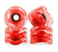 Shark Wheel 72mm 78a Longboard Cruising Wheels, DNA Formula, Set of 4 Wheels (Transparent Red, 72mm)