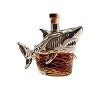 Shark Whiskey Bottle, Lead-Free Glass Shark Figurines Whiskey Decanter, Unique Animal Statue Liquor Bottle, Personalized Sharks Whiskey Decanter Set for People Who Love Sharks and Whiskey