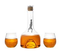 Shark Wine & Whiskey Decanter & Glasses Set by The Wine Savant - 1000ml Shark Decanter with 2 10oz Glasses - Shark Figurine, Aquatic Home Decor, Whiskey Gifts for Sea Lovers, Nautical Gifts, Gift Set