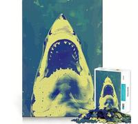 Shark with Open Mouth 1000 Pieces Jigsaws Adults Puzzles Gifts Reason Skill Toy Stress Release Exact Cut Santa Wish List 38x52cm