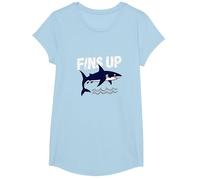 Shark Women Fins Up Ocean Adventure Graphic T-Shirt, Girls, Baby Blue, Medium
