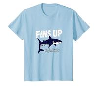 Shark Women Fins Up Ocean Adventure Graphic T-Shirt, Kids, Baby Blue, 4 Years
