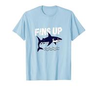 Shark Women Fins Up Ocean Adventure Graphic T-Shirt, Men, Baby Blue, XXL
