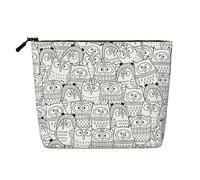 Shark1 Fake Hemp Makeup Bag Faux Hemp Makeup Travel Bag Cosmetic Bag for Women and Girls