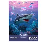 Shark1000Pieces JigsawPuzzlesanimal ForAdult Colourful Brainteasing Age12+byth EducationalGame Uncover The Puzzle 38x26cm/1000pcs