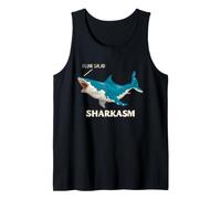 Sharkasm Shark Sarcasm I Love Salad Funny Ocean Predator Tank Top