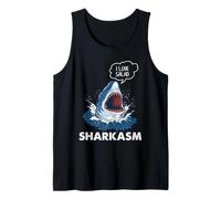 Sharkasm Shark Sarcasm I Love Salad Funny Ocean Predator Tank Top
