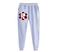 SharkBebe Boys Roblox Trousers Tracksuit Grey Black Kids Pants with Elastic Waist Joggers Sports Leisure for Boys Teenagers Age 5-12 Years (Grey, 6-7 Years)