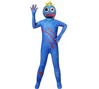 SharkBebe Rainbow Friends Halloween Kids Cosplay Costumes Jumpsuit Boys Dress Up Clothing Girls Pretend Mask Game Costume (Blue, 6-7 Years)