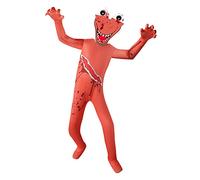 SharkBebe Rainbow Friends Halloween Kids Cosplay Costumes Jumpsuit Boys Dress Up Clothing Girls Pretend Mask Game Costume (Orange, 7-8 Years)
