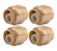 SharkBite 1/2-Inch End Cap, Push-to-Connect, PEX, Copper, CPVC, 4 Count