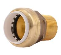 SharkBite 1 Brass PVC x 1 Inch MNPT Adapter, Push to Connect Plumbing Fitting, PEX Pipe, Copper, CPVC, PE-RT, HDPE, UIP140A