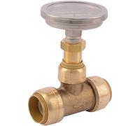 SharkBite 24439 Brass Push-to-Connect Tee with Water Temperature Gauge, 3/4 by Sharkbite