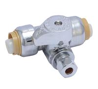 Sharkbite 24983A 1/2-Inch X 1/2-Inch x 1/4-Inch Compression Service Tee Stop