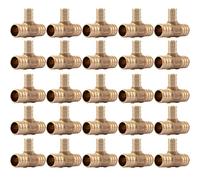 SharkBite 3/4 Inch x 3/4 Inch x 1/2 Inch Crimp Reducing Tee, Pack of 25, Brass Plumbing Fitting, PEX Pipe, PE-RT, UC412LF