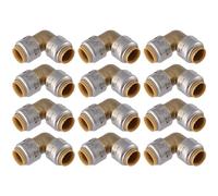 SharkBite Max 1/2 Inch 90 Degree Elbow, Pack of 12, Push to Connect Brass Plumbing Fitting, PEX Pipe, Copper, CPVC, PE-RT, HDPE, UR248