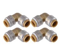 SharkBite Max 1/2 Inch 90 Degree Elbow, Pack of 4, Push to Connect Brass Plumbing Fitting, PEX Pipe, Copper, CPVC, PE-RT, HDPE, UR248A4
