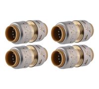 SharkBite Max 1/2 Inch Coupling, Pack of 4, Push to Connect Brass Plumbing Fitting, PEX Pipe, Copper, CPVC, PE-RT, HDPE, UR008A4