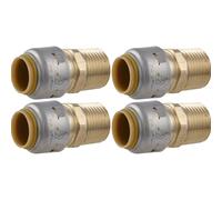 SharkBite Max 1/2 Inch MNPT Adapter, Pack of 4, Push to Connect Brass Plumbing Fitting, PEX Pipe, Copper, CPVC, PE-RT, HDPE, UR120A4