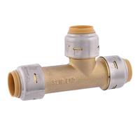 Sharkbite Max 1/2 Inch Slip Tee, Push to Connect Brass Plumbing Fitting, Copper and CPVC, UR3362A