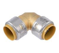SharkBite Max 1 Inch 90 Degree Elbow, Push to Connect Brass Plumbing Fitting, PEX Pipe, Copper, CPVC, PE-RT, HDPE, UR260A