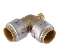 SharkBite Max 3/4 Inch 90 Degree Elbow with Drain Vent, Push to Connect Brass Plumbing Fitting, PEX Pipe, Copper, CPVC, PE-RT, HDPE, UR5256A