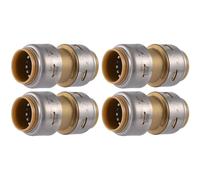SharkBite Max 3/4 Inch Coupling, Pack of 4, Push to Connect Brass Plumbing Fitting, PEX Pipe, Copper, CPVC, PE-RT, HDPE, UR016A4