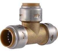 SharkBite Max 3/4 Inch Tee, Push to Connect Brass Plumbing Fitting, PEX Pipe, Copper, CPVC, PE-RT, HDPE, UR370A