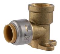 SharkBite Max 3/4 Inch x 3/4 Inch FNPT Drop Ear Elbow, Push to Connect Brass Plumbing Fitting, PEX Pipe, Copper, CPVC, PE-RT, HDPE, UR340A