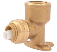 SharkBite U332LFA Brass Push FNPT Drop-Ear Elbow, Copper, 3/8 in. x 1/2 in