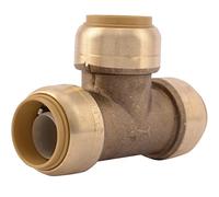 SharkBite U370LFA Tee Plumbing Pipe Connector 3/4 in, PEX Fittings, Push-to-Connect, Copper, CPVC
