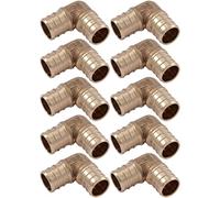 SharkBite UC256LFA10 Brass Crimp 3/4" 90 Degree Elbow PEX Barb Fitting (10-Pack), 10 Pack