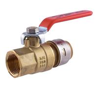 SharkBite UR22186A Brass Push Female Ball Valve, Max, 3/4 in. x 3/4 in