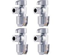 SharkBite UR23036A4 SBM Brass Push Angle Stop, Silver, 1/2 in. x 3/8 in. Compression, 4 Pack