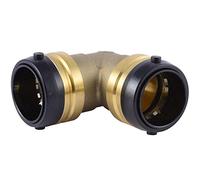 SharkBite UXL0241 1-1/2 x 1-1/2 Inch 90 Degree Elbow, Push-to-Connect Brass Plumbing Fitting Deg, 1-1/2" x 1-1/2"