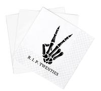 SharkBliss 100 Pack RIP Twenties 30th Birthday Cocktail Napkins - White, 2-Ply, 5x5