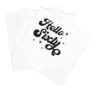 SharkBliss 60th Birthday Cocktail Napkins, 100 Pack Hello Sixty Birthday Party Disposable Beverage Bar Paper Cocktail Napkins For His Her Sixty Birthday 2-Ply, 5x5"" (Hello Sixty), Black