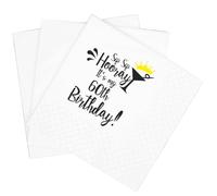 SharkBliss 60th Birthday Cocktail Napkins, 100 Pack Sip Hooray It's My 60th Birthday Party Disposable Beverage Paper Cocktail Napkins 2-Ply, 5x5