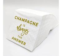 SharkBliss Bridal Shower Cocktail Napkins, 100 Pack Gold Champagne Is Always The Answer Paper Napkins for Wedding Rehearsal Dinner Bachelor Table Decor 2-Ply, 5x5" (Champagne Is Always The Answer)